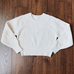 Altar’d State White Knit Pullover Ribbed Sweater